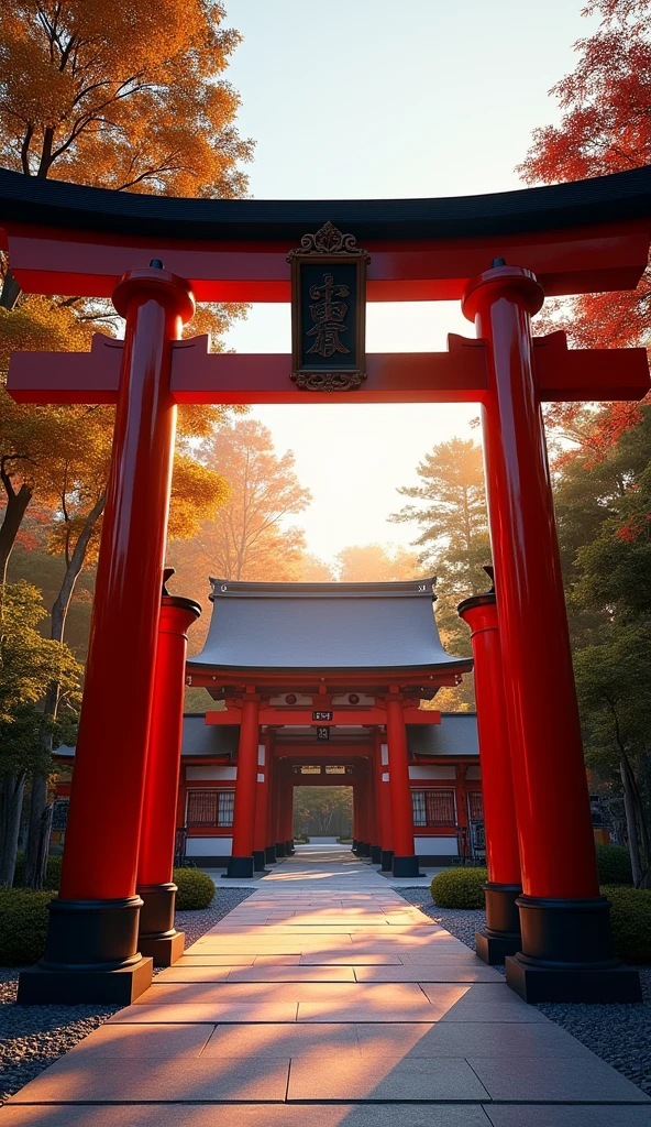 A torii gate that looks like it will bring in money、evening、