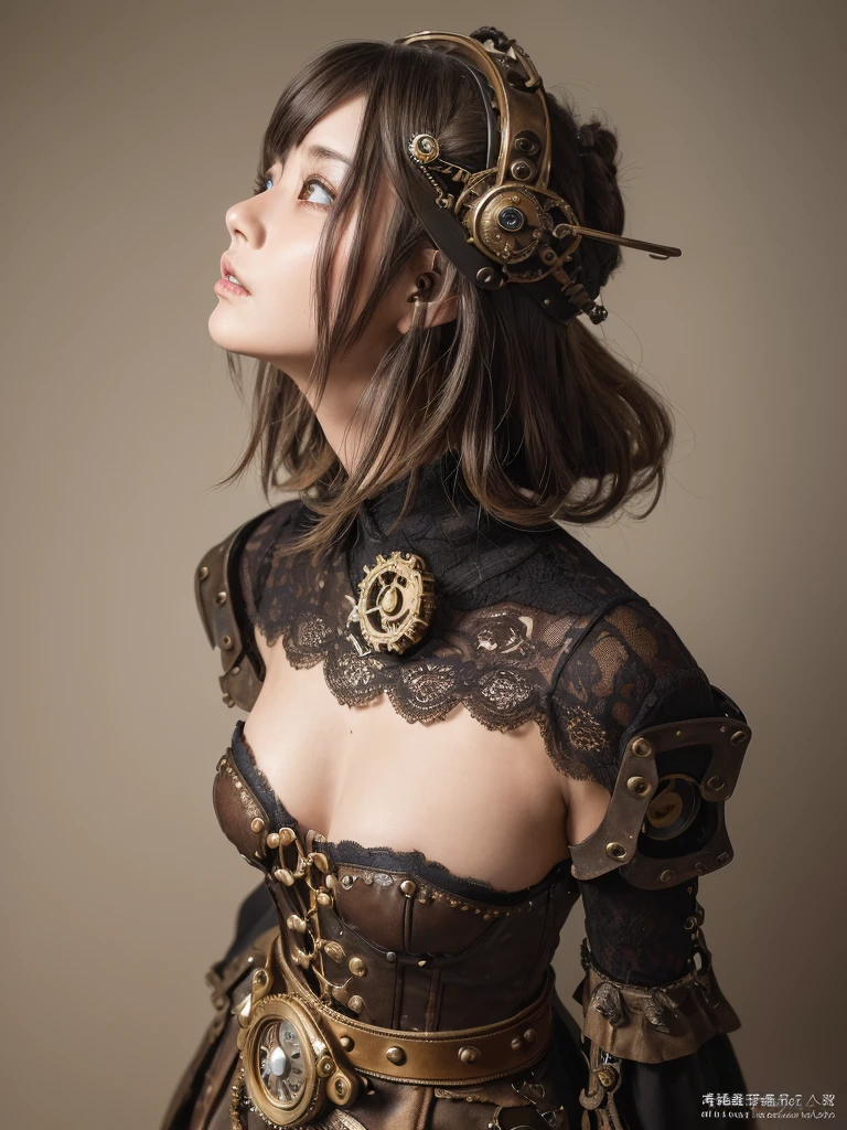 16K, RAW Photos, Highest quality, High resolution, Absurd), High resolutionRAWカラー写真, Professional photography, Paper Cut, (Layered silhouette:1.2), Complex patterns, Delicate craftsmanship, Shadow play, Depth and Dimension, Creative Expression, (Realistic, Photorealistic:1.37), (1 girl, Locomotive background), Toned Up, Cinematic Light, bloom, Screw mechanism, (Detailed painted face:1.2), (masterpiece:1.5), ((Highest quality, 8k, Tabletop: 1.3)), sharp: 1.2, Perfect Body Beauty: 1.4, Slim Abs: 1.2, ((Blonde twin-tailed hair, Very small : 1.2)), (((steampunkの衣装を着て写真を撮る女性, steampunkな衣装を着て, steampunkファンタジー style, (steampunk), ( steampunk ), steampunkの美しい女神, steampunkな美しいリアルな女性, steampunk Girl, steampunk style, steampunkファンタジー, steampunk, steampunkな発明家の女の子, ゴールデンsteampunk, steampunkの世界を舞台にした, 鮮やかなsteampunkのコンセプト,Monochrome))), Highly detailed face and skin texture, Detailed eyes, double eyelid, Long brown hair, Hands Behind Back, ,Standing posture,Backwards ((Very long skirt)),((goggles,Wearing lace))