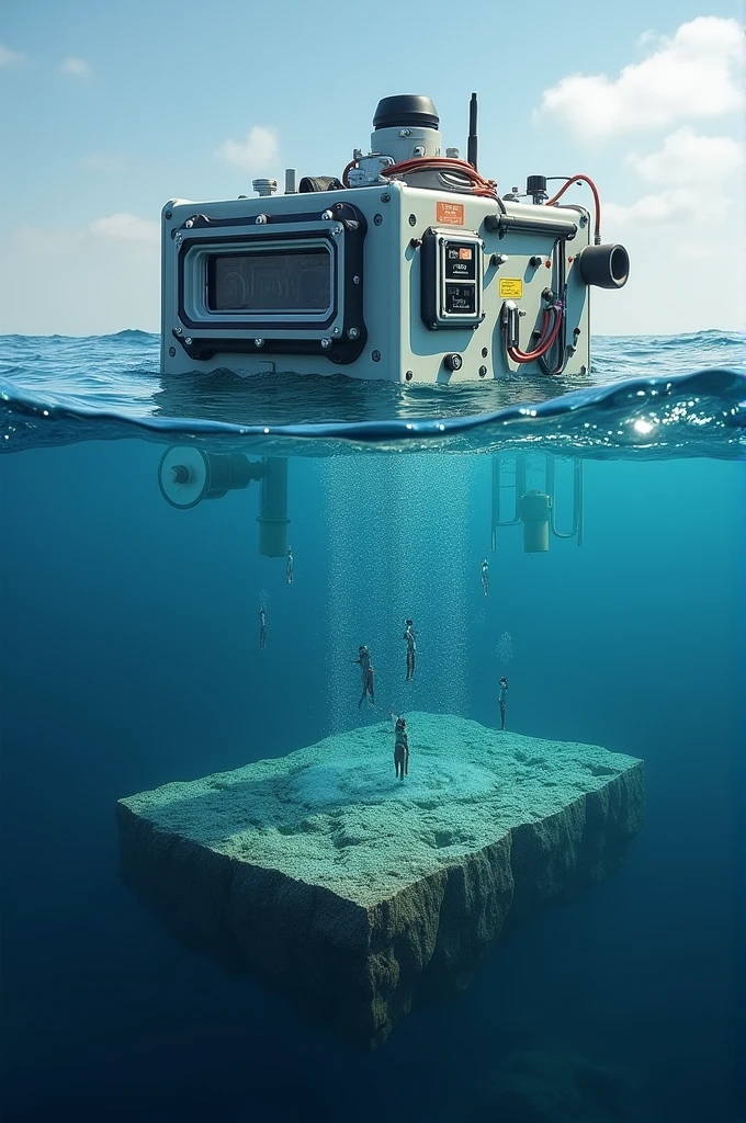 A small rectangular instrument used to measure the movement of the ocean floor.