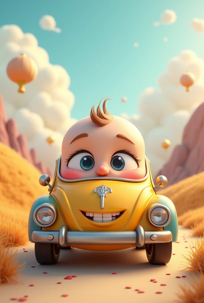 A car with baby boy