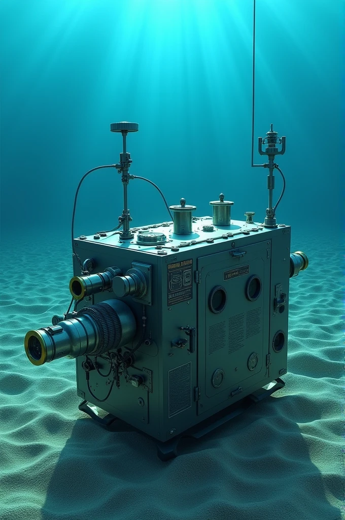 A small rectangular instrument placed on the ocean floor that measures the movement of the ocean floor.