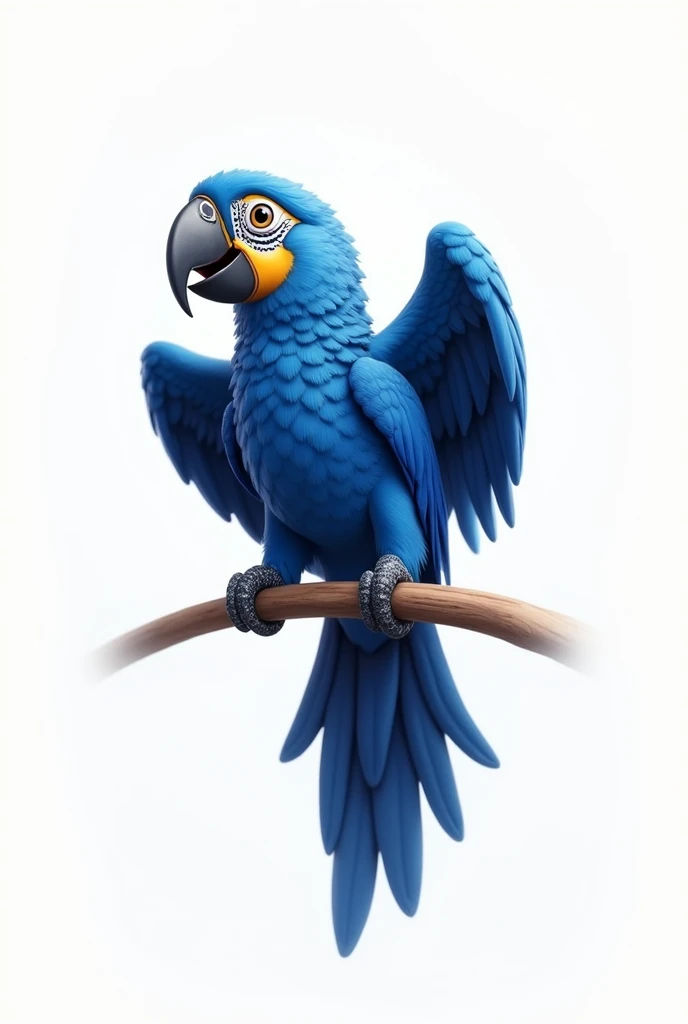 Hyacinth Macaw, glad, white background
