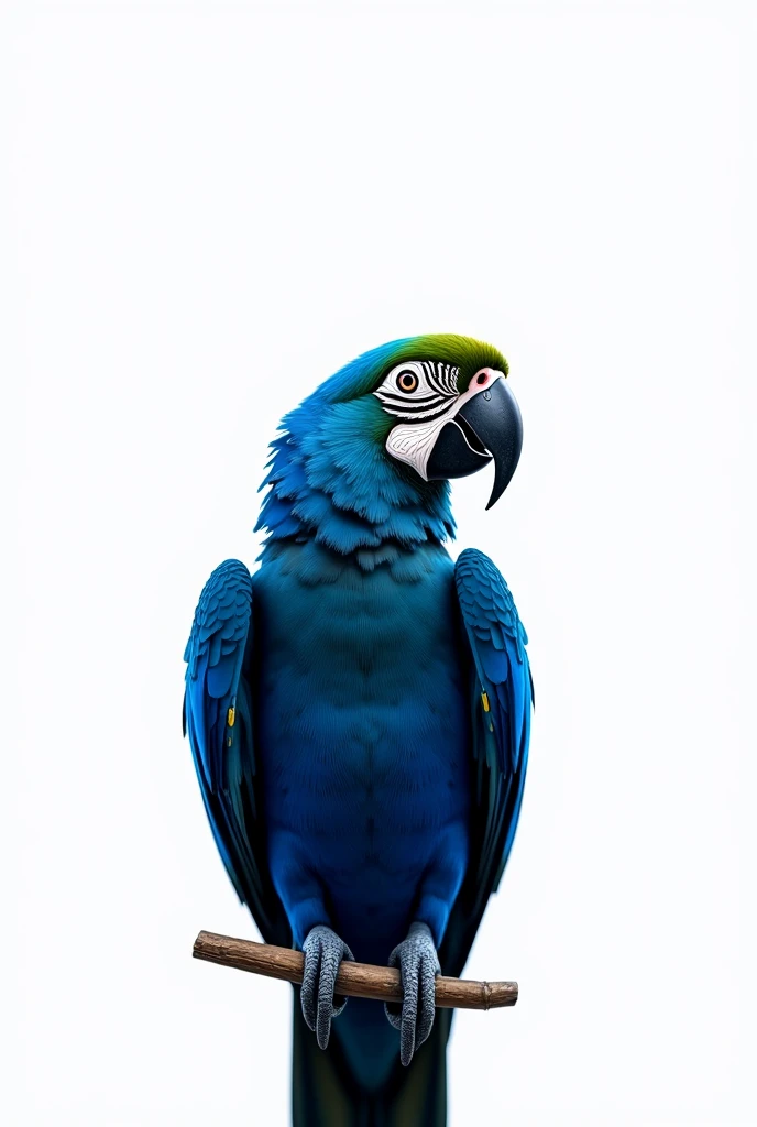 Hyacinth Macaw, glad, white background
