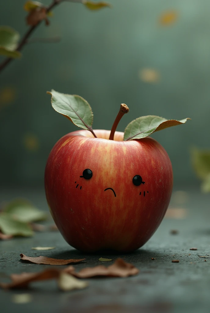 melancholic apple" longing for its days on the tree