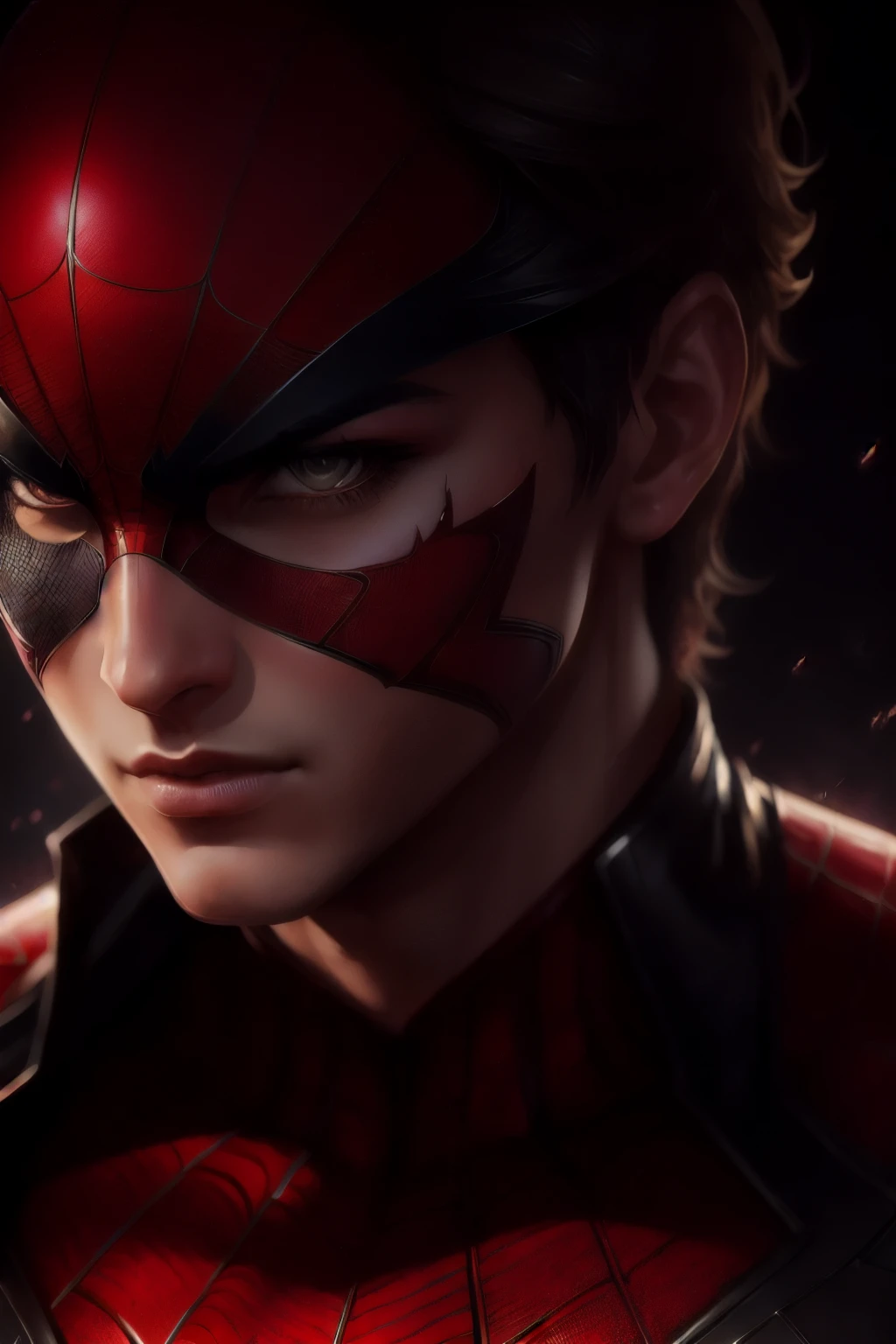 (Award Winning Digital Artwork:1.3) of (Sketch:1.3),(Energetic:1.3) Spidey, EmmaRob,CGSociety,ArtStation,(Saturated:1.3),(close portrait:1.3),(Feminine:1.4),(beautiful:1.4),(attractive:1.3),handsome,calendar pose,perfectly detailed eyes,studio lighting,thematic background