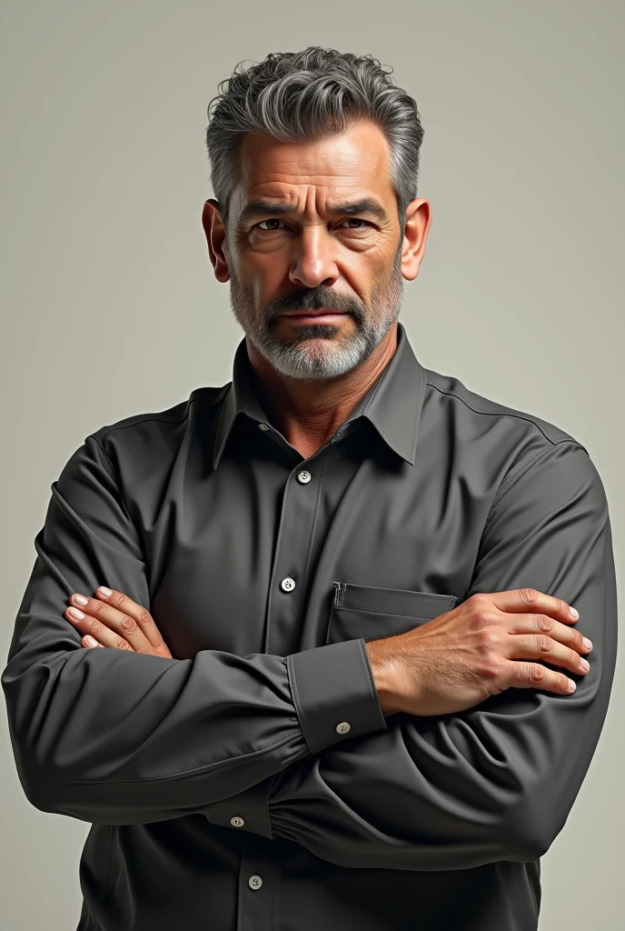 Real man with arms crossed