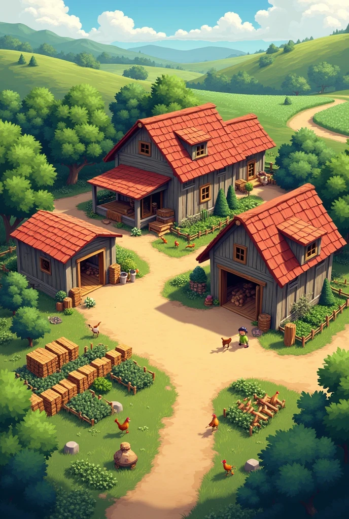 Farm with chicken coop, firewood stock, parking, atelier, Plantations.