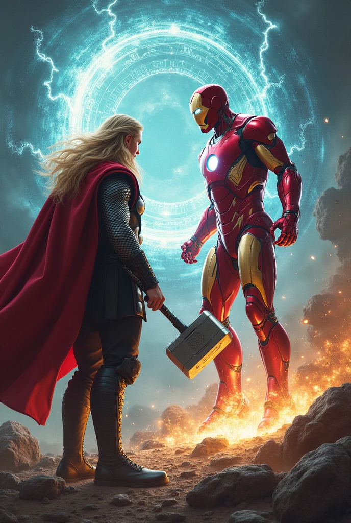 Thor Vs Iron man In magical background