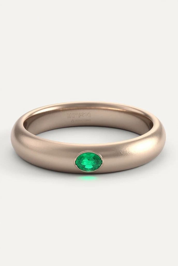 Create an image exactly like the one I'm uploading for you, but with the metal a palladium colour and a sandblasted finish on the outside so it looks like the metal is sparkly. Make sure the emerald is the same.
