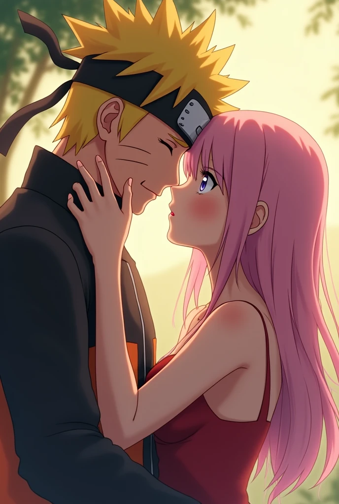 hinata and naruto, kissing, naruto anime, sexy, 4k 