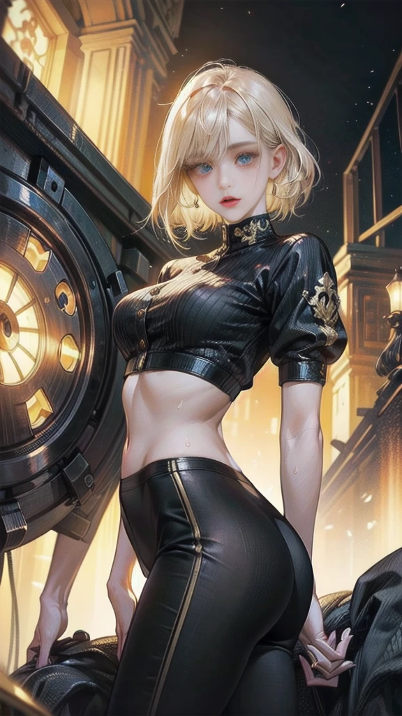gorgeous busty big ass girl, the girl is 20 year old, standing, the girl is wearing tight leggings and crop top. 
ultra high quality, masterpiece, cozy vibe, modern background, ultra high resolution, ultra detailed, ultra detailed clothes, ultra detailed character, ultra detailed face, ultra detailed eyes, ultra detailed mouth, ultra detailed hairs, ultra detailed background, best quality, highest quality, ultra vibrant, ultra sharp, ultra crispy, ultra clear, ultra sharp focus, intricate details, ultra detailed depth, ultra detailed darker parts and lighter parts, ultra detailed objects, ultra detailed background objects, ultra detailed colors, ultra detailed lines, ultra detailed textures, ultra detailed physics, ultra detailed expressive image, amazing scenery, amazing view, golden ratio, breathtaking beauty, eye catching, ultra detailed amazing scenery, cozy scenery, correct anatomy, perfect anatomy, detailed molecules. detailed atoms, high quality shadow, high quality contrast, high quality vibrancy, detailed  color tone, good image harmony, light ray, lens flare, sweat profusely drenched all over the body, very detailed cg unity wallpaper, bright pupils, facing at the camera, flushed complextion, natural lighting, textile shading, stunning texture in image, aesthetic texture, perfect skin, glowing skin, detailed color complextion, anime hyperrealistic style, 