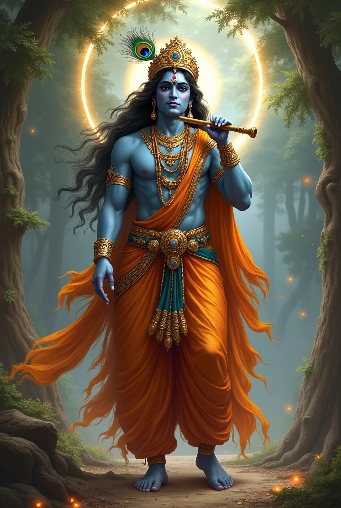 Need a photo of krishna with  black background 