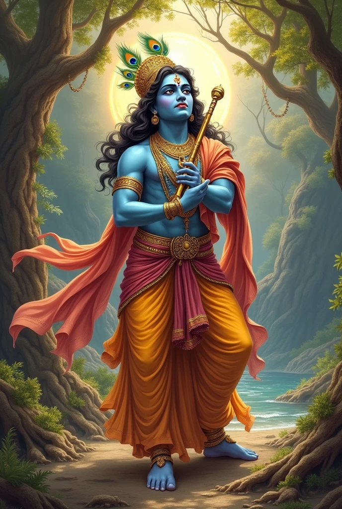 Need a photo of krishna with  black background 
