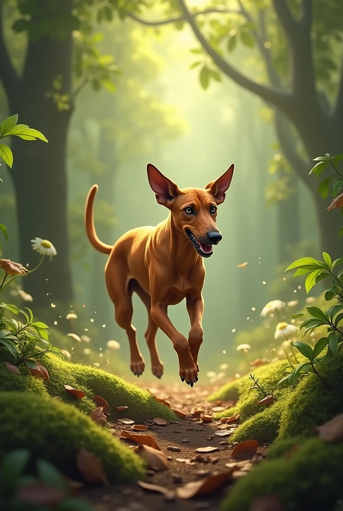Rhodesian hound playing