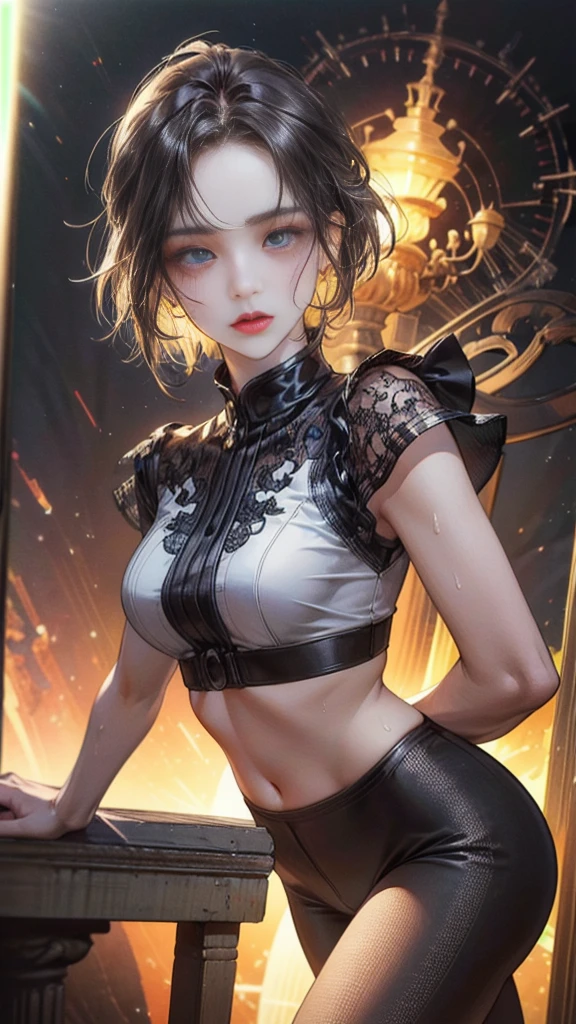 gorgeous busty big ass girl, the girl is 20 year old, standing on aesthetic sreet, the girl is wearing tight leggings and crop top. 

ultra high quality, masterpiece, cozy vibe, modern background, ultra high resolution, ultra detailed, ultra detailed clothes, ultra detailed character, ultra detailed face, ultra detailed eyes, ultra detailed mouth, ultra detailed hairs, ultra detailed background, best quality, highest quality, ultra vibrant, ultra sharp, ultra crispy, ultra clear, ultra sharp focus, intricate details, ultra detailed depth, ultra detailed darker parts and lighter parts, ultra detailed objects, ultra detailed background objects, ultra detailed colors, ultra detailed lines, ultra detailed textures, ultra detailed physics, ultra detailed expressive image, amazing scenery, amazing view, golden ratio, breathtaking beauty, eye catching, ultra detailed amazing scenery, cozy scenery, correct anatomy, perfect anatomy, detailed molecules. detailed atoms, high quality shadow, high quality contrast, high quality vibrancy, detailed  color tone, good image harmony, light ray, lens flare, sweat profusely drenched all over the body, very detailed cg unity wallpaper, bright pupils, facing at the camera, flushed complextion, natural lighting, textile shading, stunning texture in image, aesthetic texture, perfect skin, glowing skin, detailed color complextion, anime hyperrealistic style, 