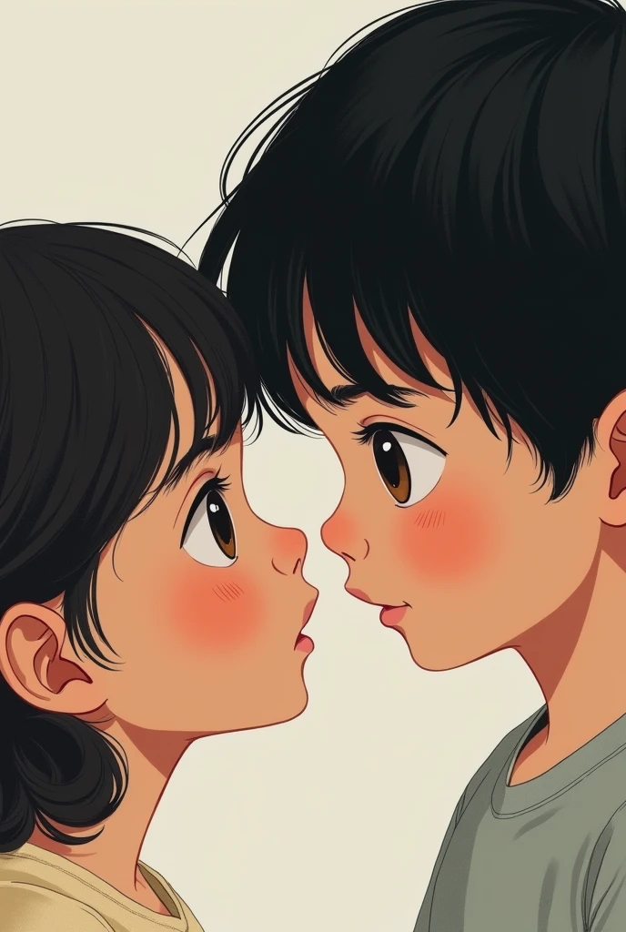 A cover for a book about a girl and a black-haired boy of about 1, a realistic youth book