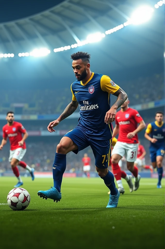 Neymar jr playing kerala blasters in jawaharlal nehru stadium