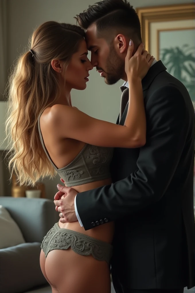 A sexy assistant sucking the boss's dick
