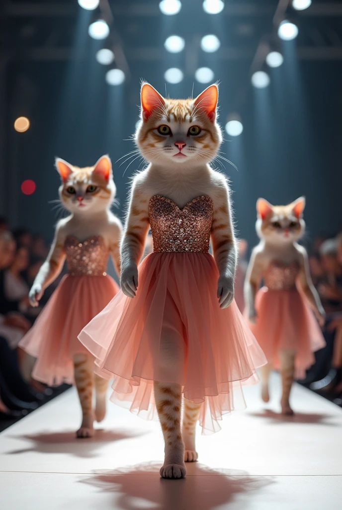 Cat
in a dress fasion show competitions