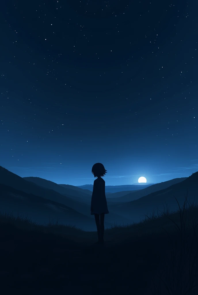 Anime night black picture landscape