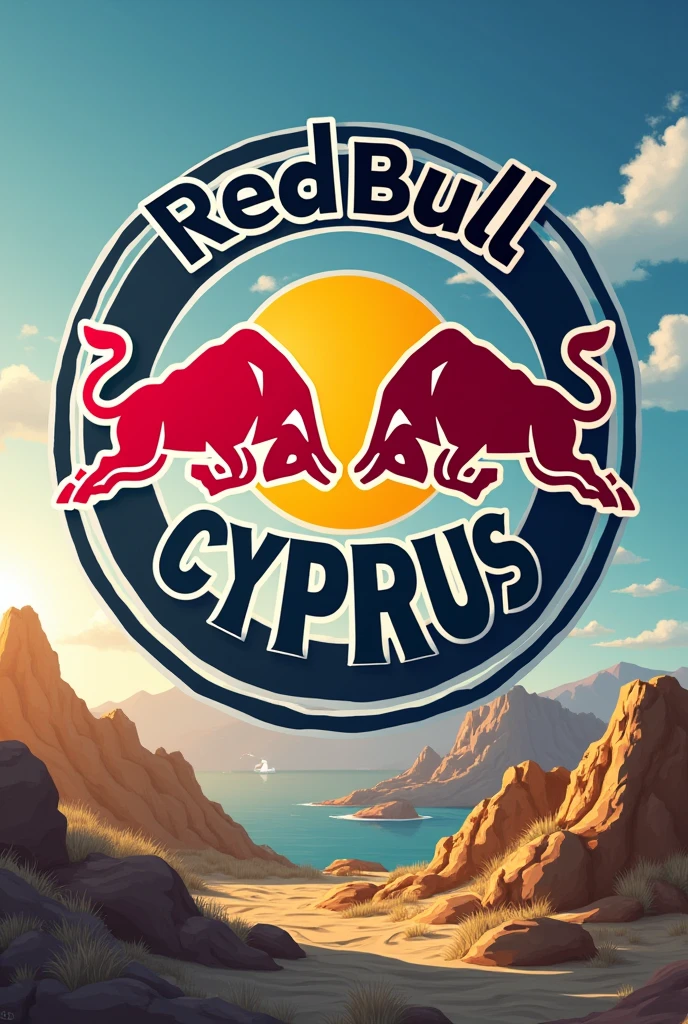 Create a red bull football emblem saying red bull cyprus
