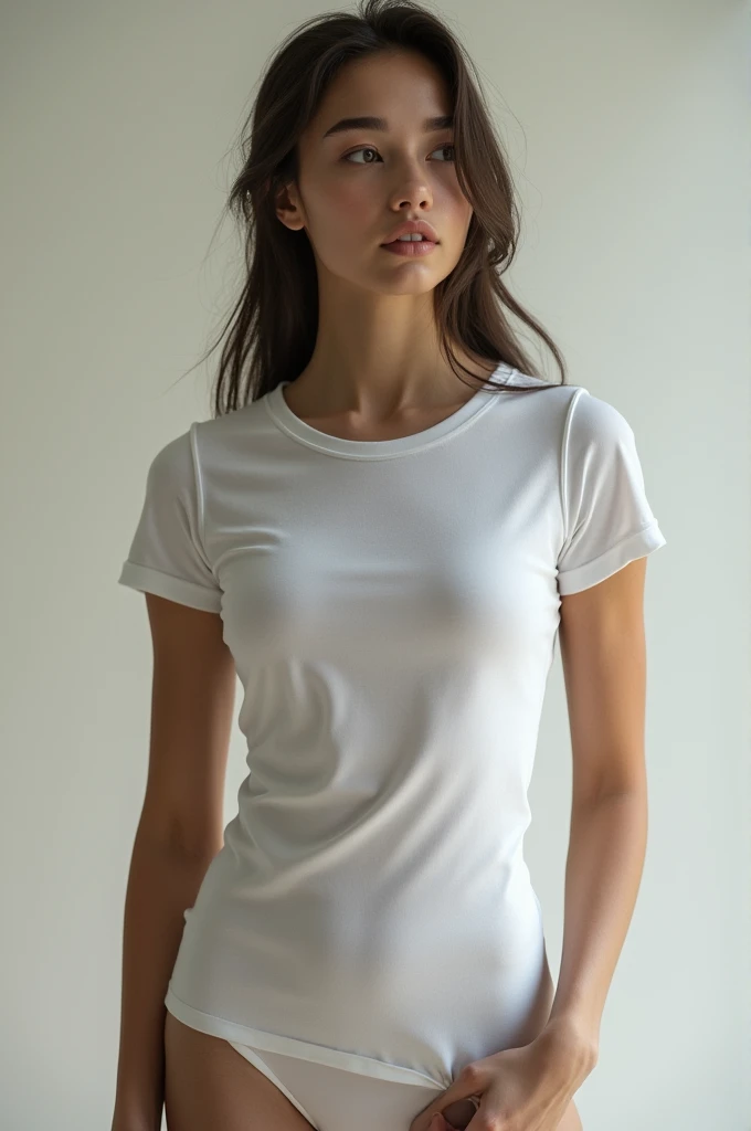Jeune fille en t-shirt moulant