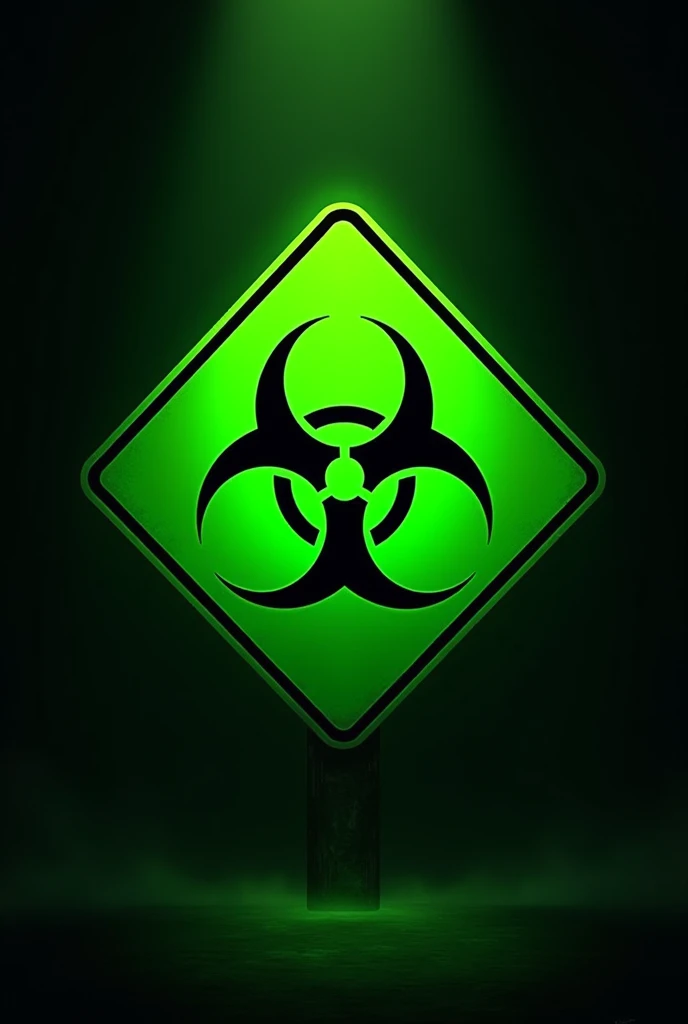 Biohazard sign, sign is poison green