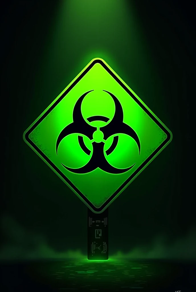 Biohazard sign, sign is poison green