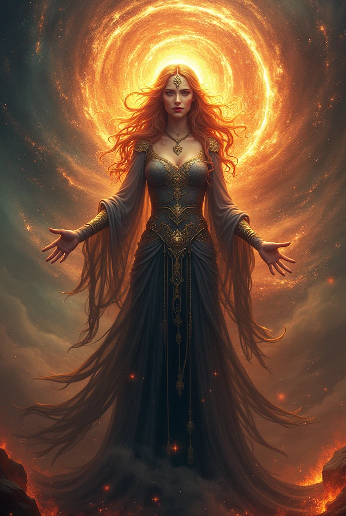 goddess of wrath and serenity, keeper of the cosmic equilibrium, a goddess that possess two powers, chaos and order, and is said to be the creator of everything, that keeps balance between life and death, chaos and order 