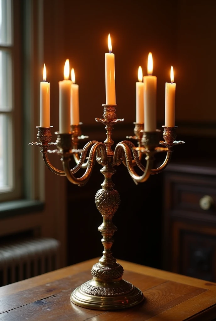 7 SPACES FOR CANDLES IN THE CANDLESTICK ABOVE