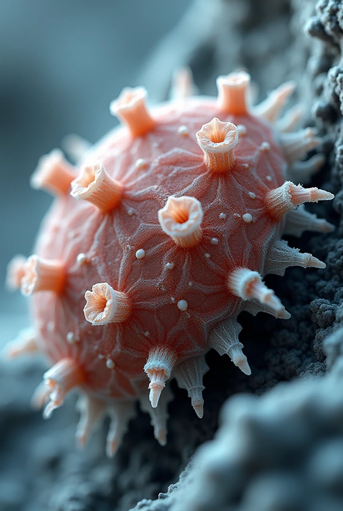 **Sample Image**: Surface of a bacterium or fungal spore.