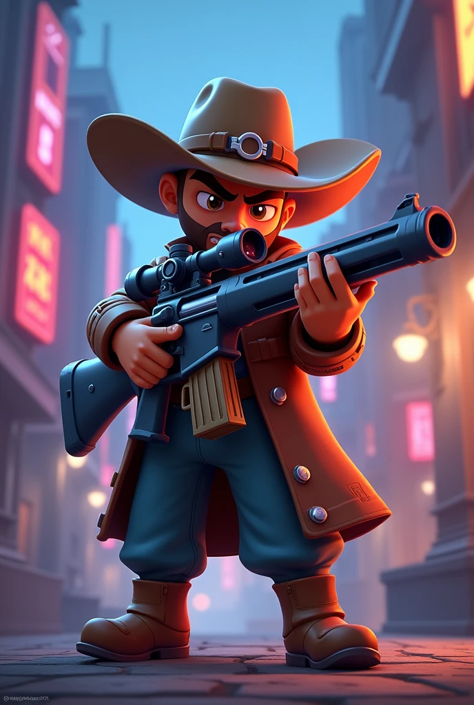 Faça o personagem Colt do brawl stars com a awp do fallen do counter strike