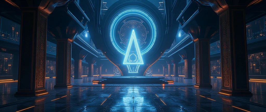 Design the homepage of a website for the Kingdom of Aetheria. The homepage should feature a grand, futuristic welcome with a sleek interface, including a logo of Aetheria, a big A, utilizing the symbols previously created to represent Aetheria. The overall theme should be clean, elegant, and futuristic, ultra-resolution, intricately detailed, full shot, 8k by Helmut Newton.
