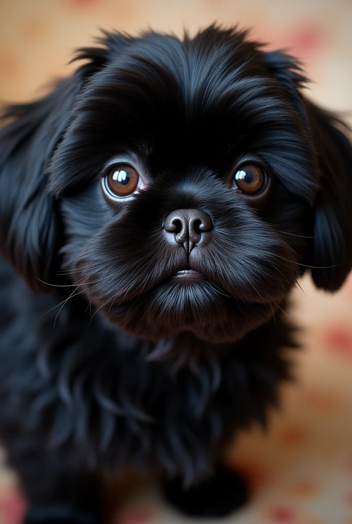 make a picture of a black shih tzu pet photo