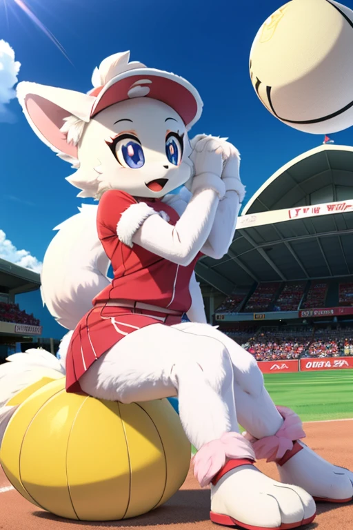 Furry female kuami alola pokemon sun and moon fursuit mascot baseball style 