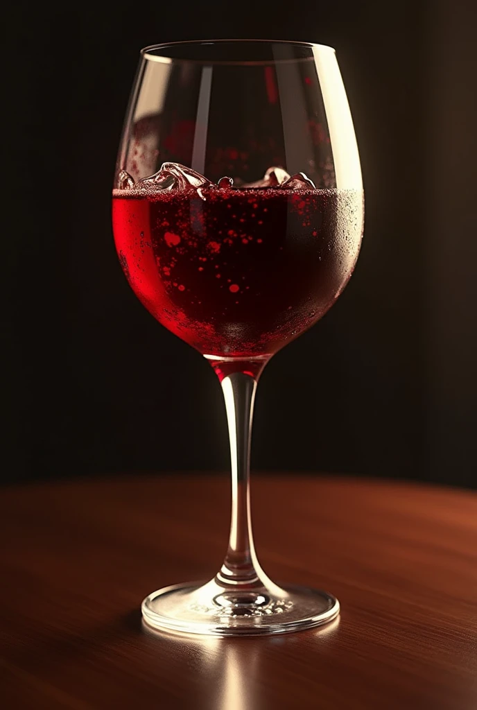 THE CUP HAS WINE INSIDE