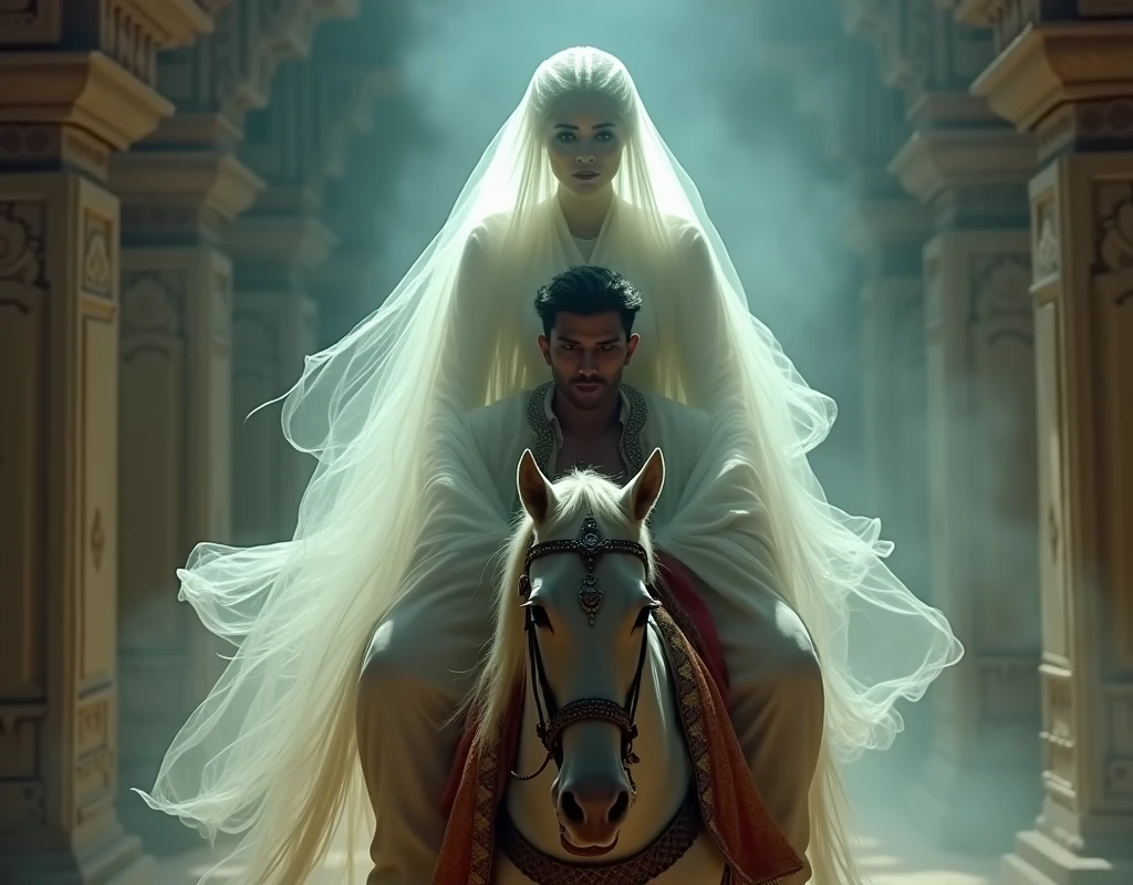 Ghost is riding on the back of rajput King Vikram , ghost riding on man's back