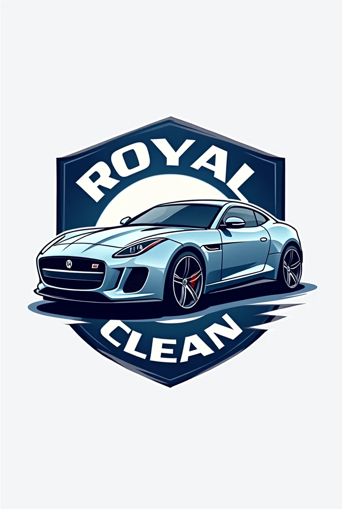 Create a logo based on a car wash with text that says Royal Clean