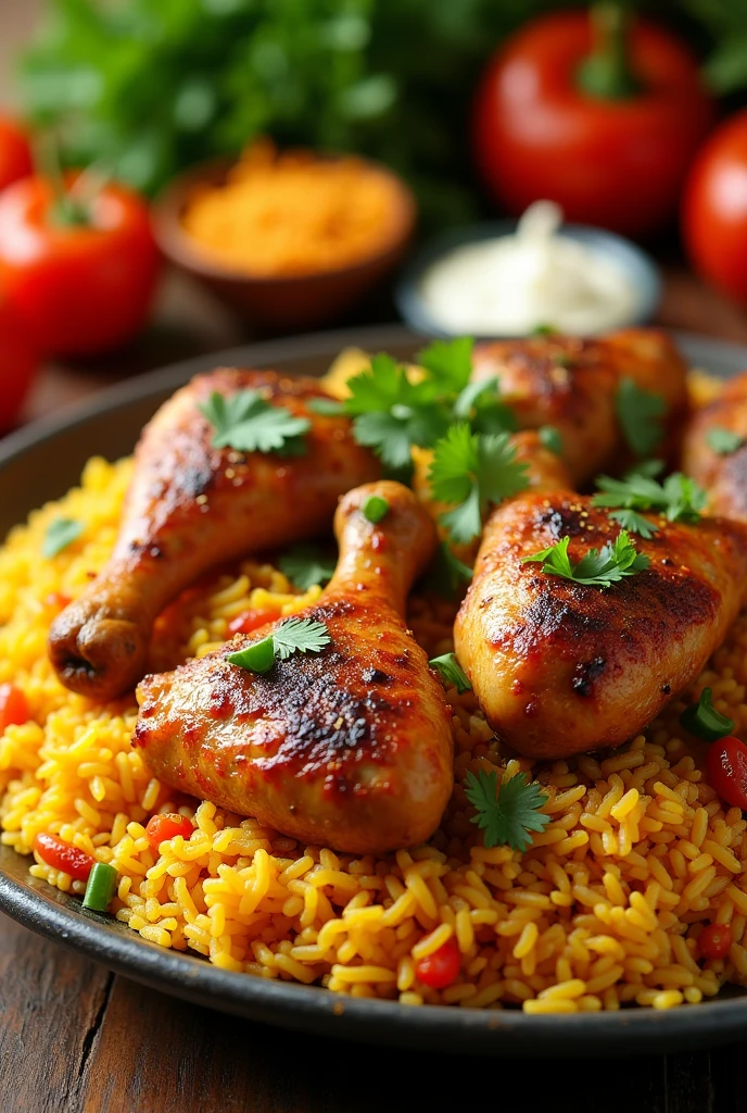 Biriyani sawa with chicken leg pieces