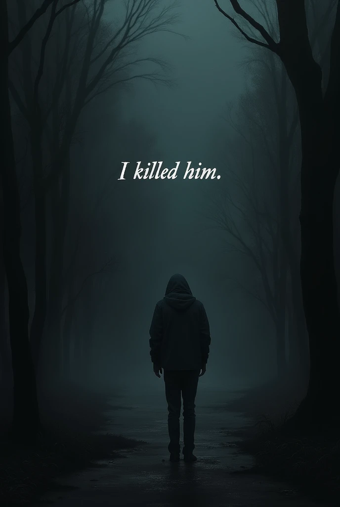 Create a image with dark background and text is I Killed Him 