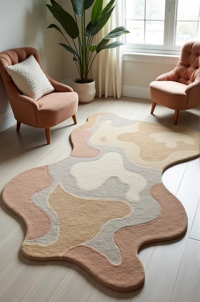 Irregular Shaped Tufted Custom Rug Handmade Area Rug Carpet for Home, Bedroom, Living Room, Kid