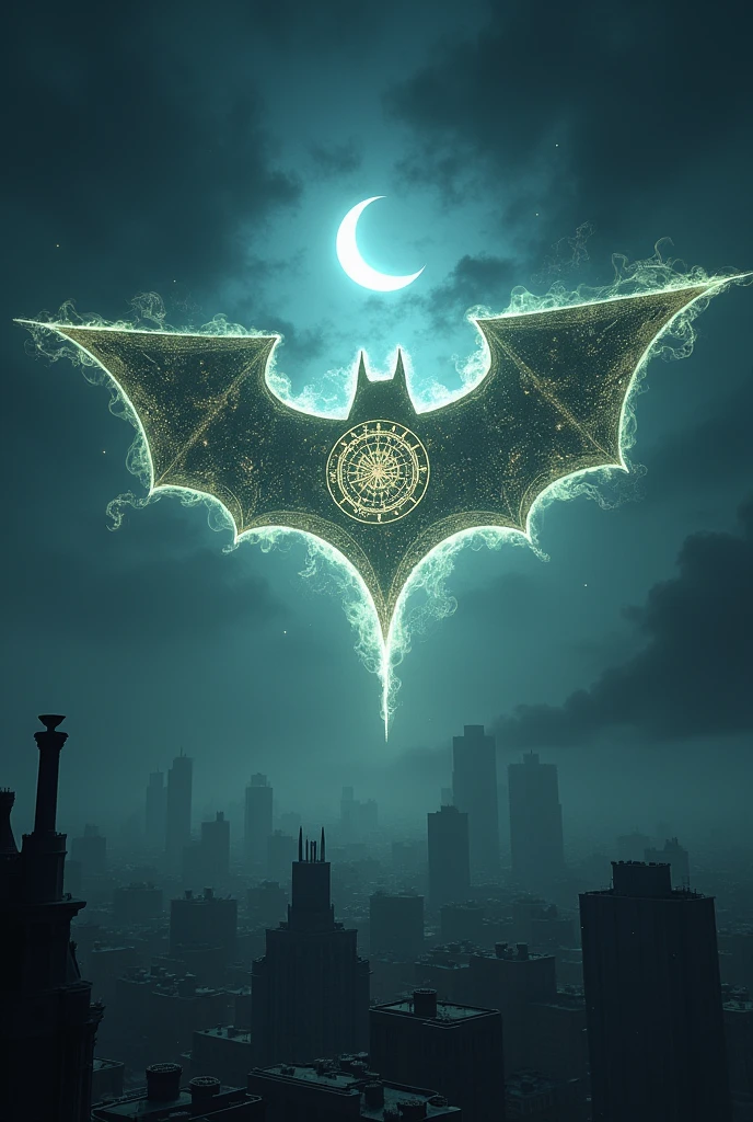 bat-signal but instead of having the batman logo it has the logo of a sorcerer