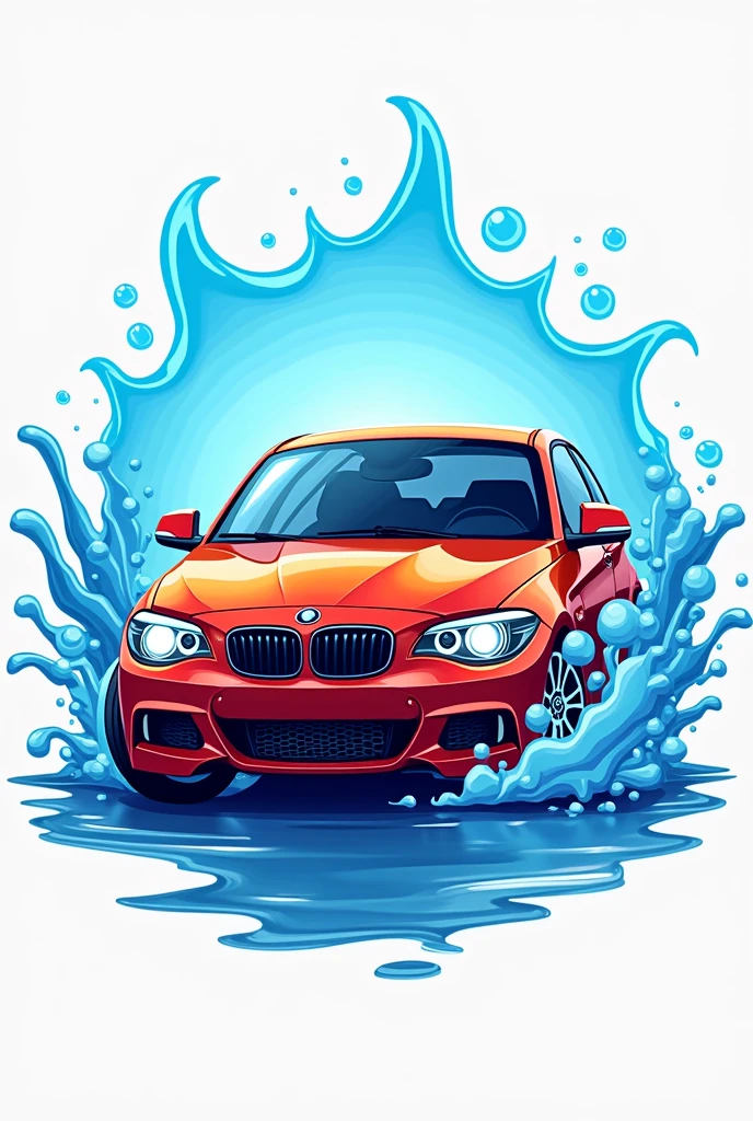 Make me a logo for a car wash but make it colorful 