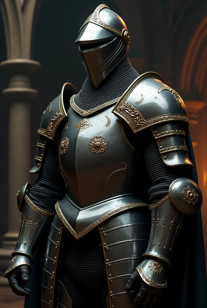 Iron mail for knight with best quality best effects best shadows best lighting 8k
