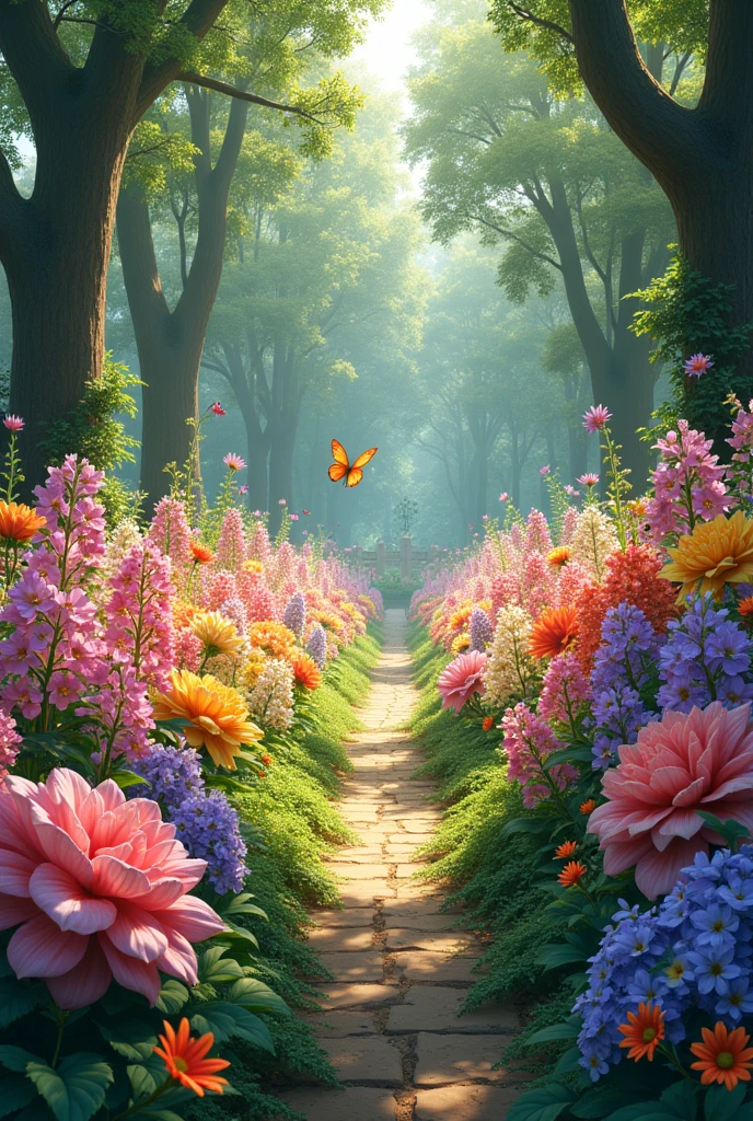 a place with lots of flowers 