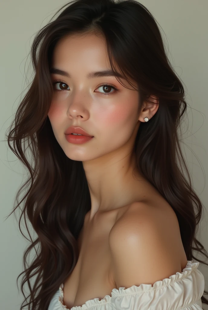 Young beautiful woman with western features