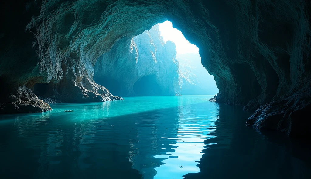 (masterpiece:1.2,Exceptional Quality,mirror-like,Cinematic Experience),8k,wallpaper,Italy,Grotta Azzurra,(Diffuse reflection of light:2.0)