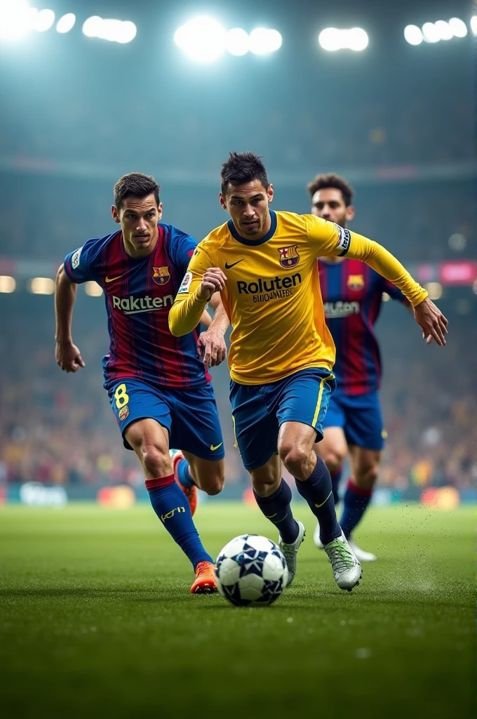 Ronaldo dribbling with messi and nymar and  in agresive way in sadium
