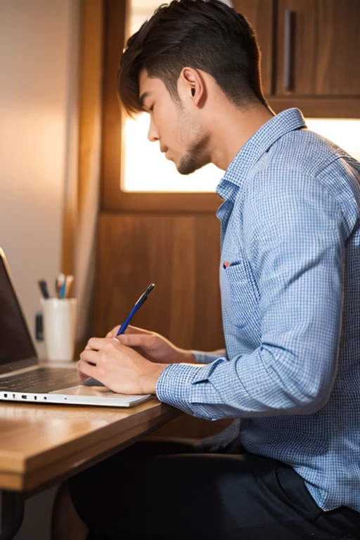 A man working hard towards his dream