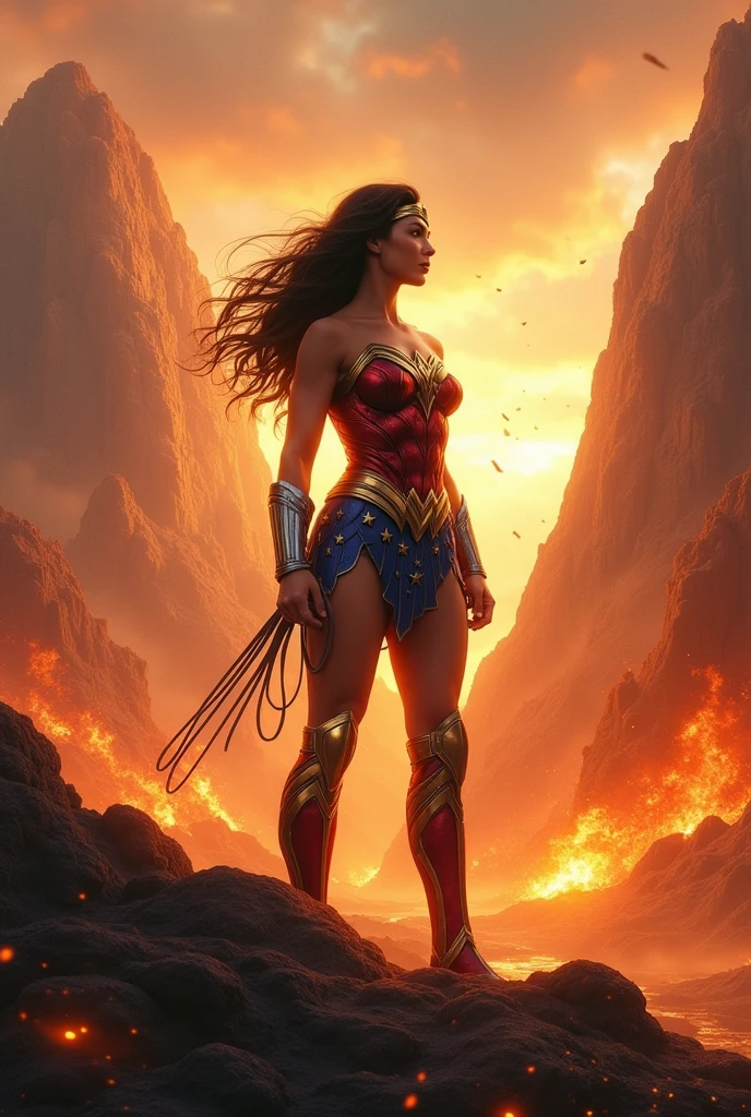  Wonder Woman envisions a mountain on fire 